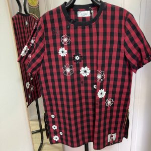 Tee Shirt Fleurs en Carreaux